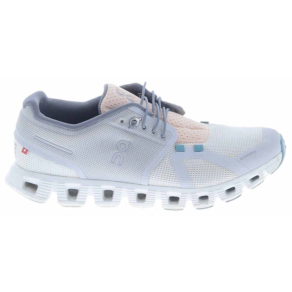 On Cloud Running Shoes Womens Size 8.5 White Gray Blue Athletic Walking Sneakers - Picture 4 of 5